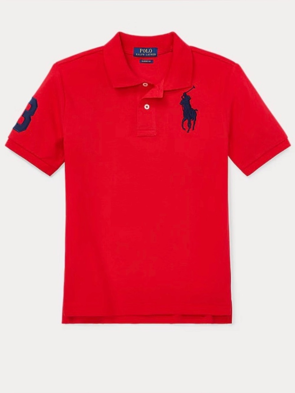 POLO Ralph Lauren Big Pony Embroidered Cotton Mesh Polo Shirt - L (14-16)